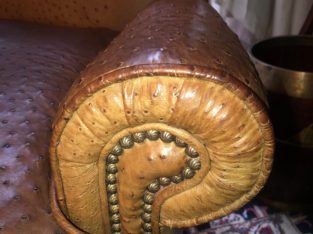 Ostrich Leather Wingback chairs