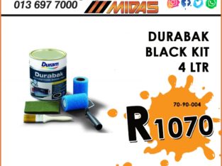 Duram Durabak Black Kit 4 LTR ONLY R1070 at Midas Witbank!