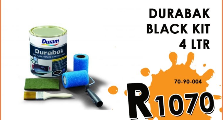 Duram Durabak Black Kit 4 LTR ONLY R1070 at Midas Witbank!