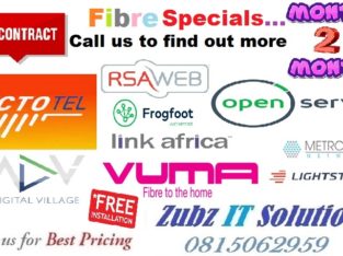 Fibre Specials – No Contracts – Free Installation
