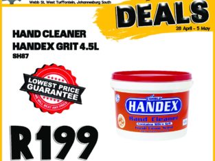 Handex Hand Cleaner Grit 4.5L ONLY R199 at Kliprivier AUTO Spares