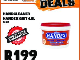 Handex Hand Cleaner Grit 4.5L ONLY R199 at Wierdapark Midas!