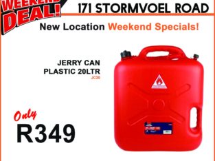 Jerry Can Plastic 20 Liter ONLY R349 at East-Lynne MIDAS!