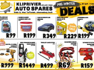 Pre-Winter Automotive Deals at Kliprivier AUTO Spares!