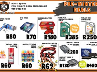 Stock up on your Pre-Winter Automotive Deals at Mhluzi Spares!