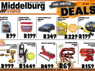 Stock up on your Pre-Winter Automotive Deals at Middelburg Midas