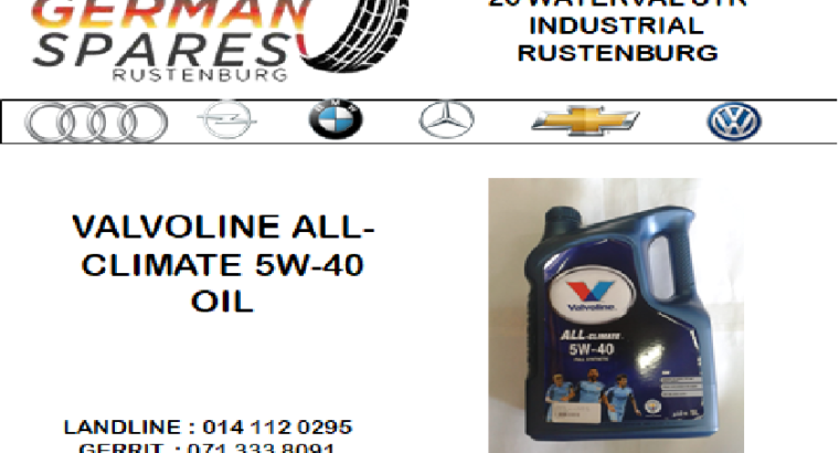 VALVOLINE ALL CLIMATE 5W-40 OIL FOR SALE