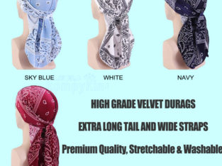 Premium Floral Velvet Durags-Bandanas/Turbans/Hats/Caps/