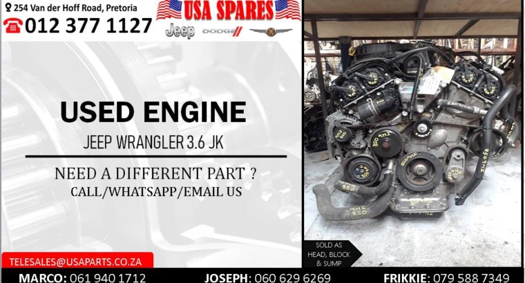 JEEP WRANGLER 3.6 JK USED PETROL ENGINE