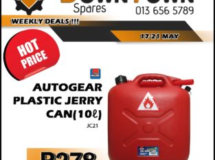 AutoGear Plastic Jerry Can 10L ONLY R278 at Downtown Spares!
