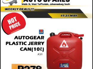 AutoGear Plastic Jerry Can 10L ONLY R278 at Kliprivier Spares