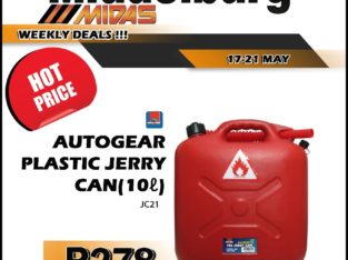 AutoGear Plastic Jerry Can 10L ONLY R278 at Middelburg Midas