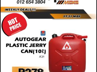 AutoGear Plastic Jerry Can 10L ONLY R278 at Wierdapark Midas!