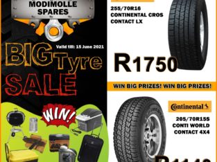 Big Tyre Sale at Modimolle Spares!