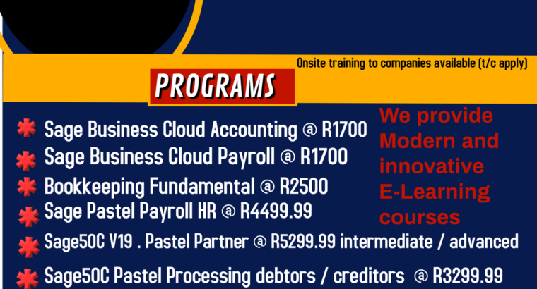Register for a Sage Pastel Payroll hr Course R4499.99