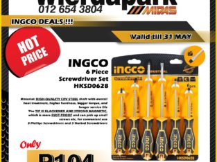 INGCO 6 Piece Screwdriver Set ONLY R104 at Wierdapark Midas!