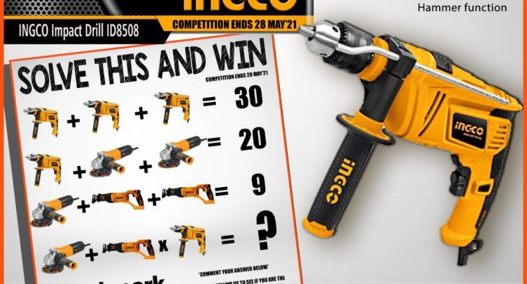 Solve & stand a chance to WIN a INGCO Impact Drill at Wierdapark