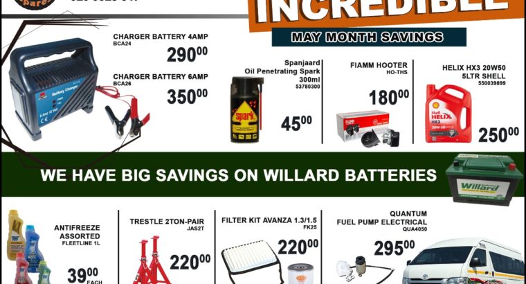 Incredible May Month Savings Now On at Mhluzi Spares!