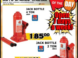 Jack Bottle 4 Ton ONLY R185 & Jack Bottle 2 Ton ONLY R155