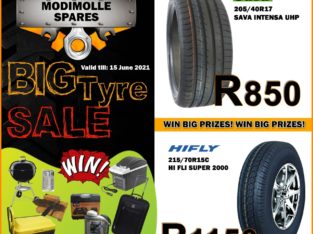 Big Tyre Sale at Modimolle Spares!