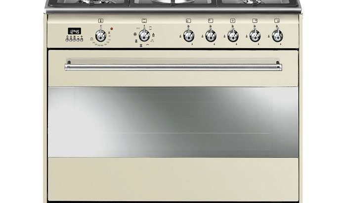 Smeg 90cm 5 Burner Cream Gas/Electric Stove – SSA91MAP9