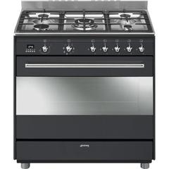 Smeg 90cm 5 Burner Black Gas/Electric Anthracite Cooker – SSA91MA