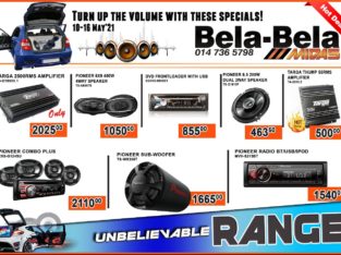 Turn up the volume with these amazing specials at Midas Bela Bela