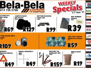 Weekly Specials now on at Midas Bela Bela!