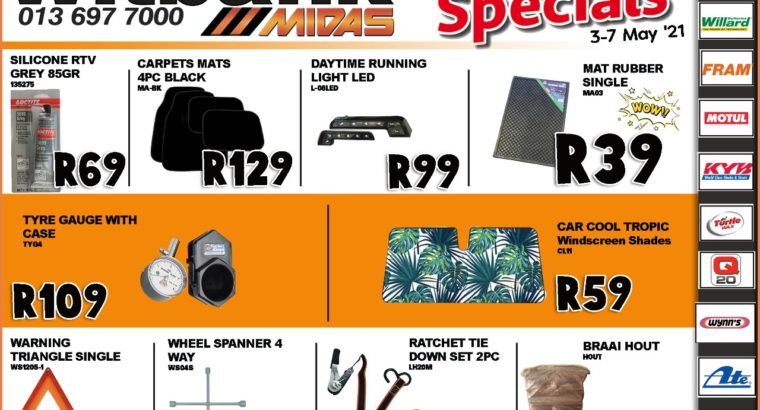 Weekly Specials now on at Midas Witbank!