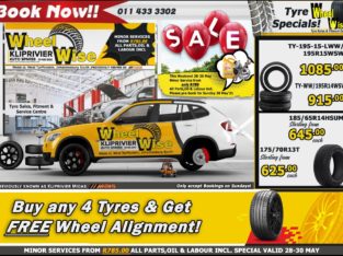 Major Deals on Tyres at Wheel Wise Kliprivier!