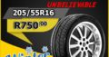 Get 205/55R16 Tyre from ONLY R750!