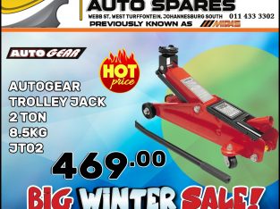 AutoGear Trolley Jack 2 Ton ONLY R469 at Kliprivier AUTO Spares!