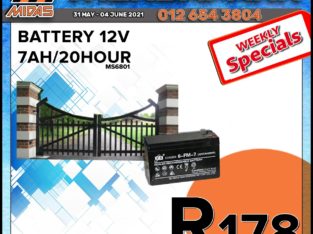 Battery 12V 7AH/20 Hour ONLY R178 at Wierdapark Midas!