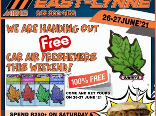 We are handing out FREE car air fresheners on 26 & 27 June!