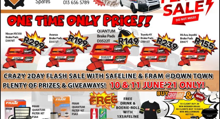 Flash Sale at Downtown Spares!