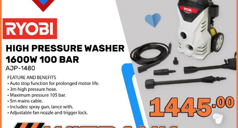High-Pressure Washer 1600W 100 BAR ONLY R1445 at Midas Witbank!
