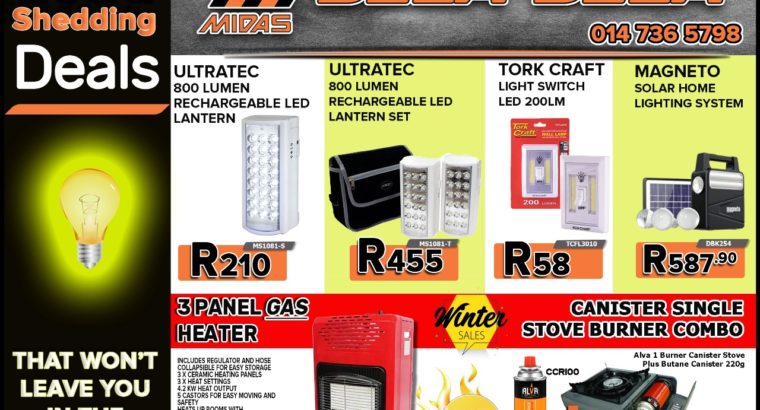 Loadshedding Deals now on at Midas Bela Bela!