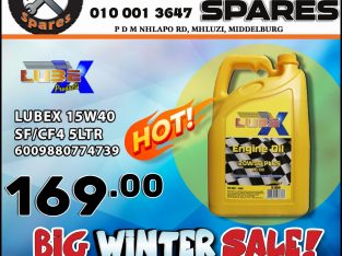 Lubex 15W40 SF/CF4 5L ONLY R169 at Mhluzi Spares!