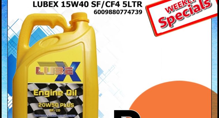 Lubex 15W40 SF/CF4 5L ONLY R145 at Wierdapark Midas!