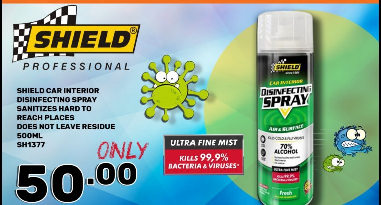 Shield Car Interior Disinfecting Spray ONLY R50