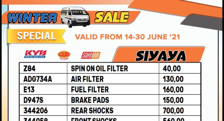 Toyota Siyaya Service Kit!