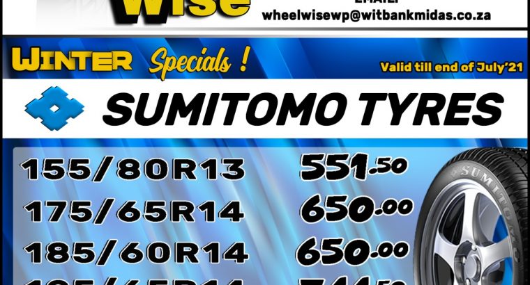 Save BIG on Sumitomo Tyres at Wheel Wise Wierdapark!