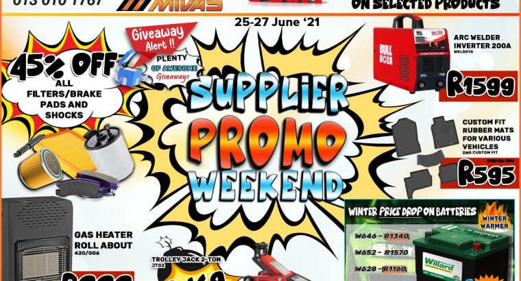 Supplier Promo Weekend 25-27 June!