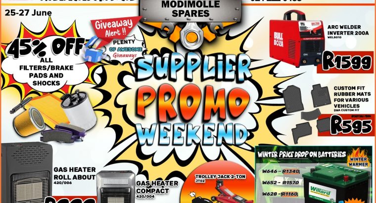 Supplier Promo Weekend 25-27 June!