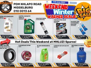 Weekend Winter Warmer Deals at Mhluzi Spares!