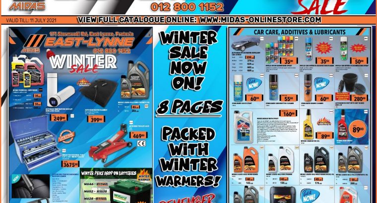 Winter Sale now on at East-Lynne MIDAS!