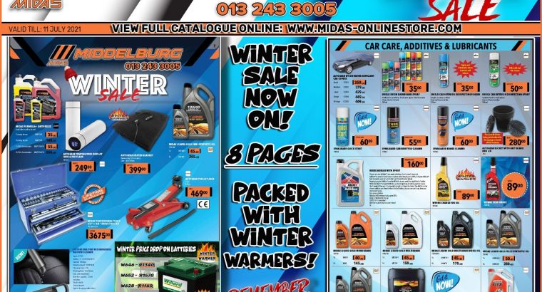 Winter Sale now on at Middelburg Midas -Sparesworld!