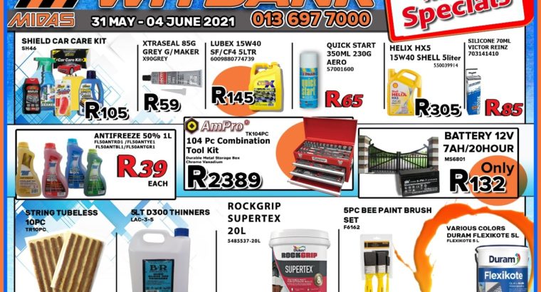 Weekly Specials now on at Midas Witbank!