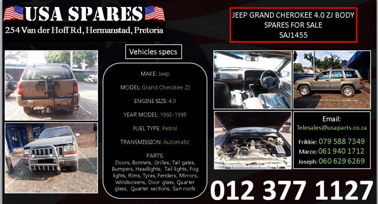 Jeep Grand Cherokee 4.0 ZJ used body spares for sale