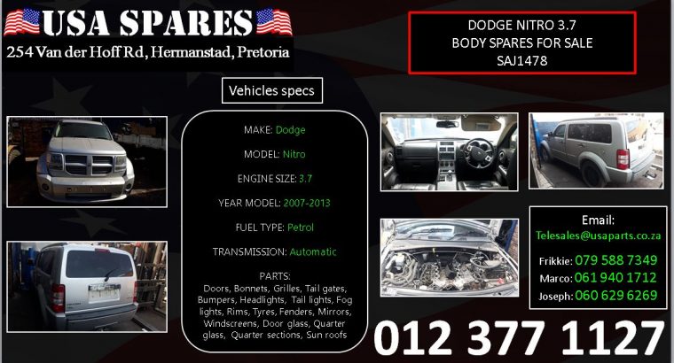 Dodge Nitro 3.7 used body spares for sale